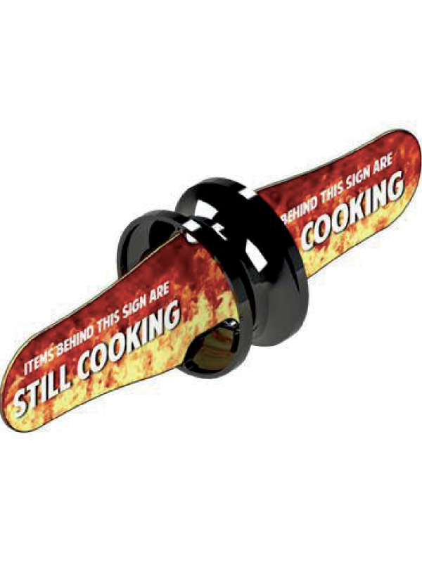 still cooking roller grill sign