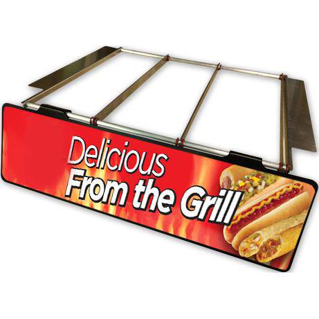Front of Grill Roller Grill Sign - Roller Grill Hang Down Sign - FoodSignPros RollerGrillSigns.com
