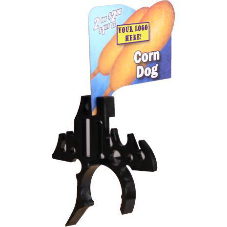 Black Bat Clip With Flavor Flag - FoodSignPros RollerGrillSigns.com