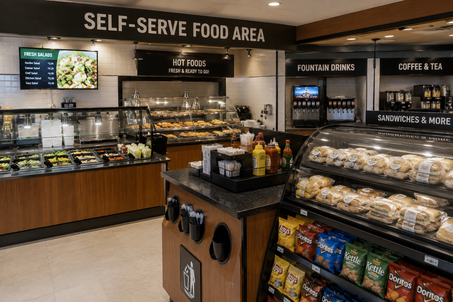 self service food signage